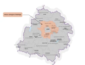 Dofinansowania dla mlodych_mapka calościowa_obszar subregionu łódzkiego